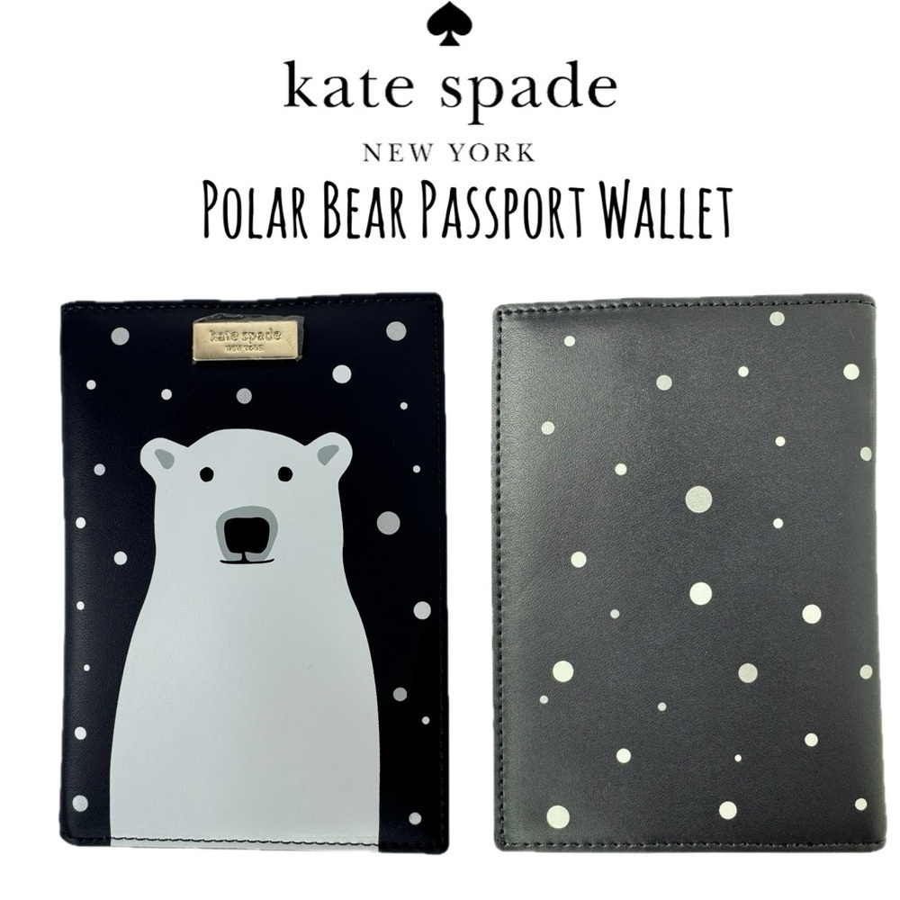 Kate Spade Polar Bear Imogene Cold Comforts Passport Holder  Wallet
